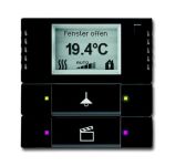 ABB EIB Чёрный бархат 6128/28-885-500 Терморегулятор KNX с дисплеем и сенсором, 2/4-клавишный ABB EIB Чёрный бархат 6128/28-885-500 Терморегулятор KNX с дисплеем и сенсором, 2/4-клавишный