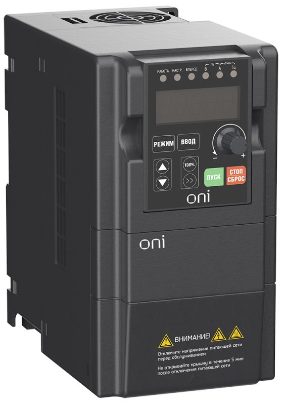 IEK ONI Преобразователь частоты A150 380В 3Ф 0,75кВт 3А встр. торм ONI