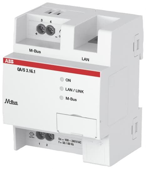 ABB QA/S3.16.1 Модуль анализа энергопотребления, M-Bus, на 16 счетчиков