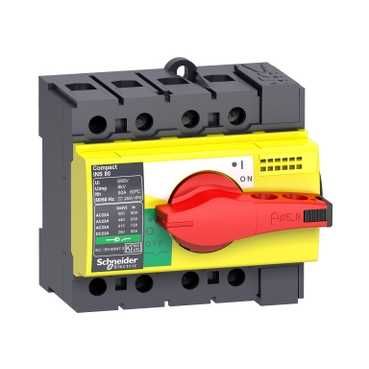 SE Interpact INS/INV Выключатель-разъединитель INS40 3P красная рукоятка/желтая панель