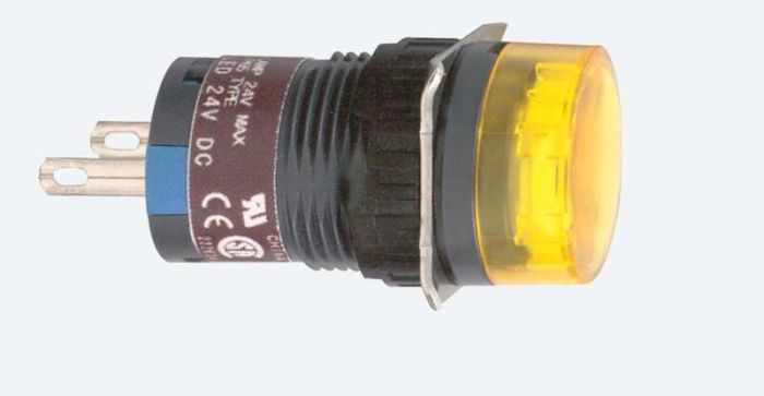 SE Лампа сигнальная, 16 мм, желтая, круглая