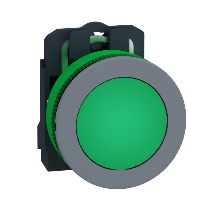 SE Сигнальная лампа 22мм 230-240В зеленая, заподлицо, пластик C0