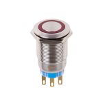 REXANT Кнопка антивандальная ?19 12В Фикс (5с) ON-OFF/OFF-ON подсв/красная