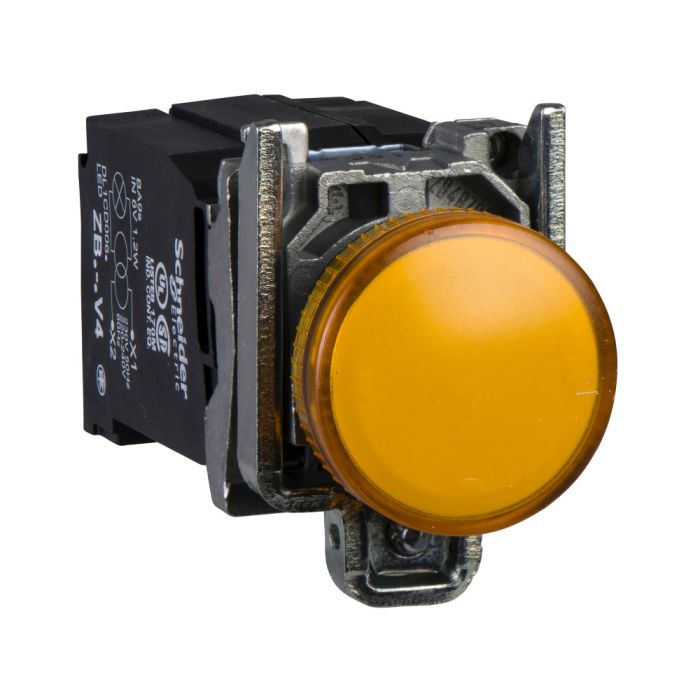 SE XB4 Лампа сигнальная 22мм с трансформатором питания желтая XB4BV35