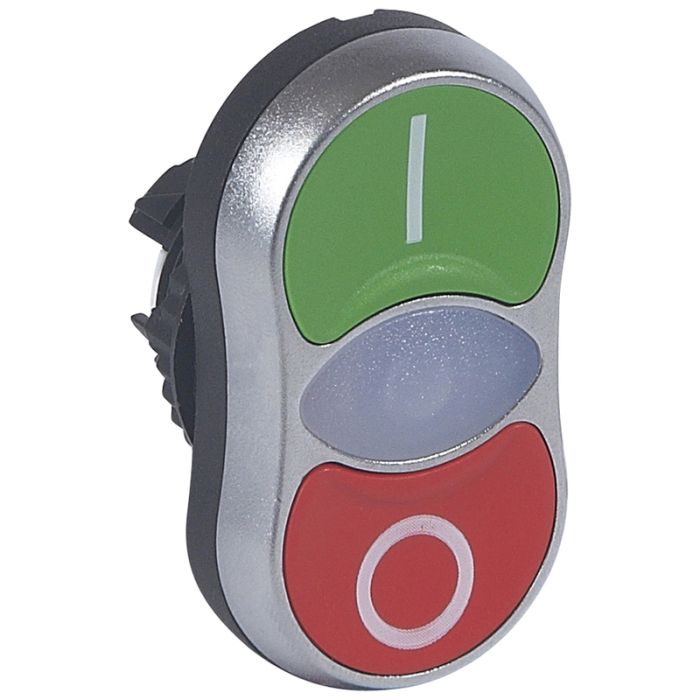 Legrand Osmoz Головка с двойными кнопками ? 22,3 с подсветкой потайной/потайной толкатель зеленый/зеленый