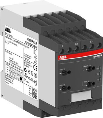 ABB Реле контроля CM-MPN.62P без контр нуля, Umin/Umax=3х450-570В/600- 720BAC, 2ПК, пруж.клеммы