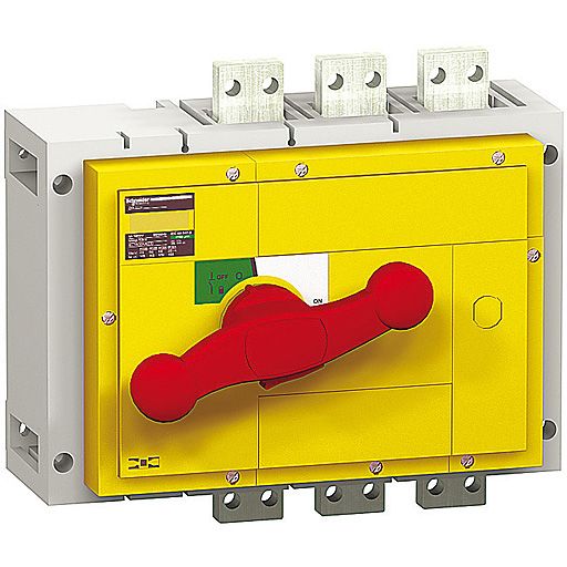 SE Compact INS/INV Выключатель-разъединитель INS1000 3P красная рукоятка/желтая панель
