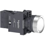 SE Кнопка с подсветкой LED, 220В,белая,1НO