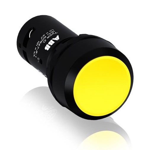 ABB Кнопка CP1-10Y-11 желтая без фиксации 1НО+1HЗ (черное декоративное кольцо)