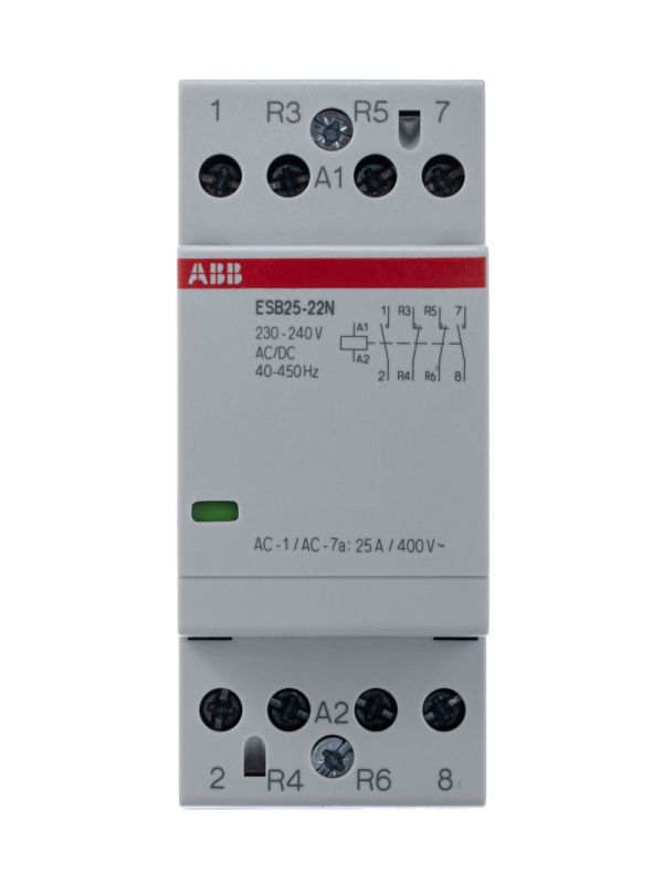 ABB Контактор ESB25-22N-06 модульный (25А АС-1, 2НО+2НЗ), катушка 230В AC/DC