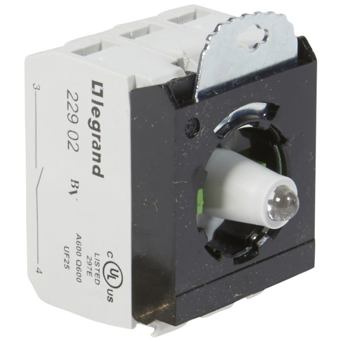 Legrand Osmoz Комплектующий блок для кнопок для комплектации с подсветкой под винт 24В~/= 2Н.О. красный 3 поста