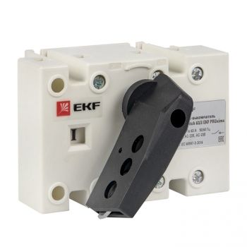 EKF PROxima Рубильник-выключатель 63A 3P c рукояткой управления для прямой установки PowerSwitch