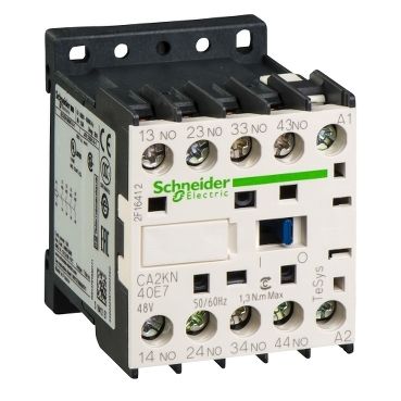 SE Auxiliary contactors Промежуточное реле 4НО, цепь управления 48В 50/60Гц, винтовой зажим