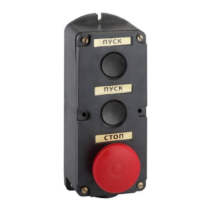 КЭАЗ Пост кнопочный ПКЕ 212-3-У3-IP40 (красный гриб)