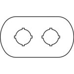 ABB MA6-1002 Шильдик для пластикового кнопочного поста (2 места)