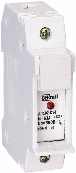 DEKraft ДП-102 Держатель предохр. типа C14 с LED индикацией 1P