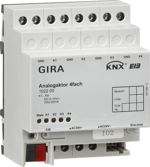 Gira KNX Аналоговый выход 4 канальный DIN-рейка