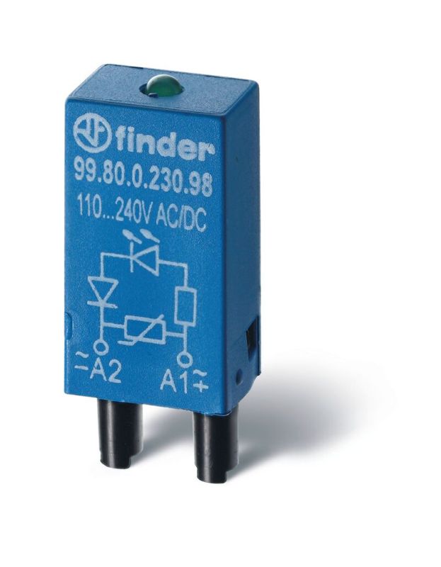 Finder Модуль индикации и защиты; зеленый LED + диод (+ A1); 28...60В DC