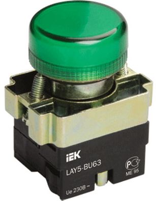 IEK Индикатор LAY5-BU63 зеленого цвета d22мм
