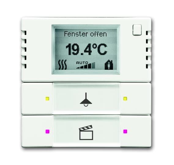 ABB 6128/28-884-500 Терморегулятор KNX c дисплеем и сенсором, 2/4-клавишный, белый бархат