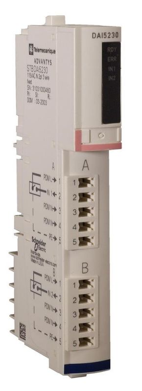 SE Modicon Модуль дискретного входа AC 115В, 2 канала (комплект) (STBDAI5230K)
