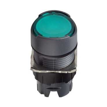 SE Головка кнопки круглая с подсветкой зеленая