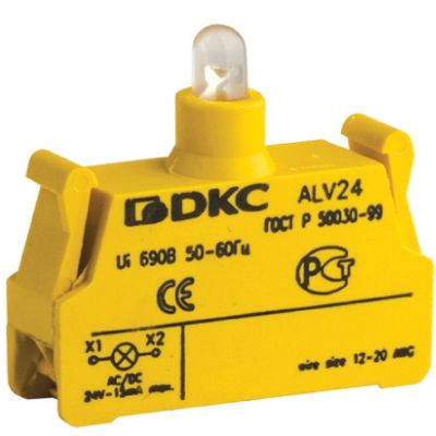 DKC Контактный блок с клеммным безвинтовым зажимом со светодиодом на 12В