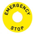 SE Табличка аварийной остановки, диаметр 90, желтая