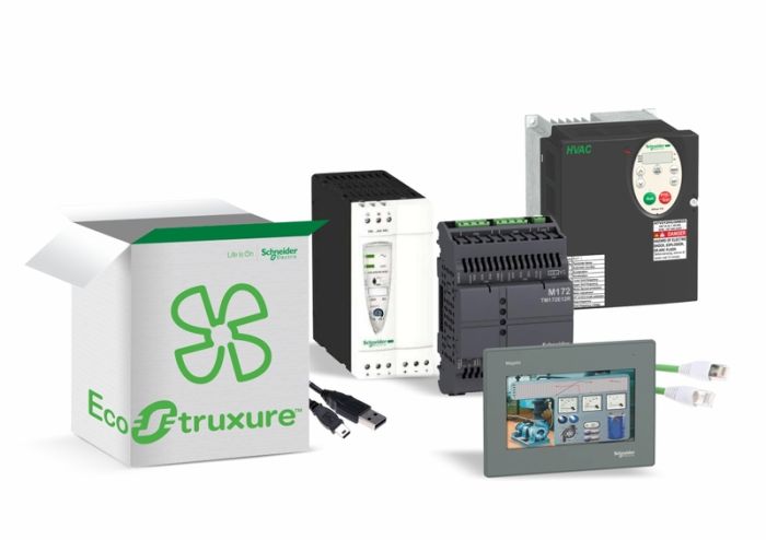 SE EcoStruxure набор для управления вентиляционными системами: TM172PDG28R , ATV212HU15N4, HMIGXU3512, ABL8REM24050, EcoStruxure Machine Expert HVAC,