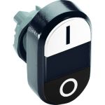 ABB MPD Кнопка двойная MPD6-11B (белая/черная) непрозрачная черная линза с текстом (I/O)