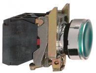 SE XB4 Кнопка с возвратом зеленая с подсветкой 250В 1НО+1НЗ