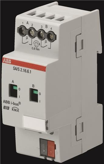 ABB KNX SA/S 2.16.6.1 Актор 2-х канальный, 16/20А,возм изм. тока DIN-рейка возм ручн упр