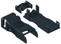 Wago рельефный корпус 4-пол. с фиксирующим зажимом, черные 890-504