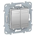 SE Unica New KNX Алюминий 4-кнопочный выключатель