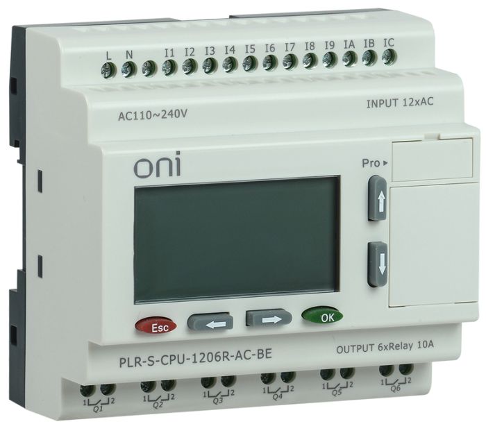 IEK ONI Логическое реле PLR-S. CPU1206(R) 220В AC с экраном