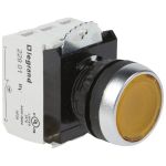 Legrand Osmoz кнопка с подсв.ЖЕЛТ.без фикс. 12-24В+НО+Н3 конт.бл.