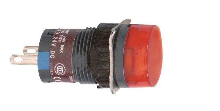 SE Лампа сигнальная, 16 мм, красная, круглая