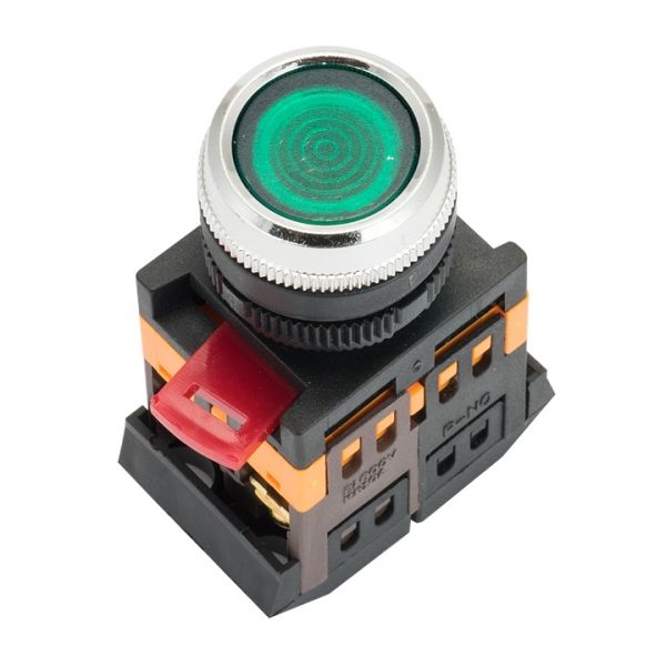 EKF PROxima Кнопка ABLFS-22 с подсветкой зеленый NO+NC 230В