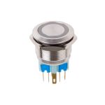 REXANT Кнопка антивандальная ?22 12В Фикс (6с) (ON)-OFF/(OFF)-ON подсв/синяя