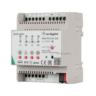 Arlight INTELLIGENT Контроллер фанкойла KNX-703-FCC-DIN (230V, 3x6A) (INTELLIGENT Пластик)