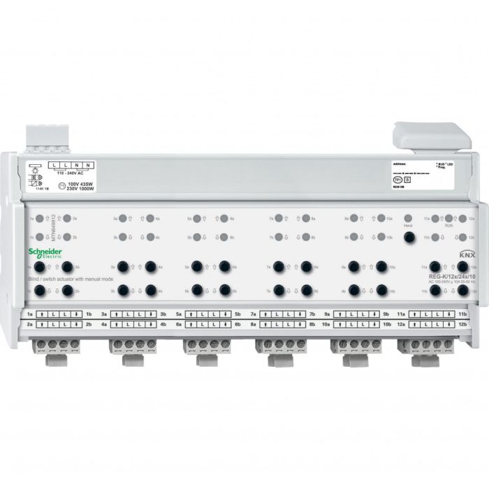 SE Merten KNX Актор жалюзи/выключателей 12/24 канальное 10А 220V возможность ручного управления DIN-рейка