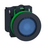 SE КНОПКА 22ММ 24В СИНЯЯ С ПОДСВЕТКОЙ, ЗАПОДЛИЦО, ПЛАСТИК