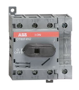 ABB OT80F4N2 Выключатель-разъединитель до 80А 4P на DIN-рейку или монтажную плату(с резерв.ручкой)