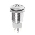 REXANT Кнопка антивандальная ?16 250В Б/Фикс (5с) (ON)-OFF плоская подсв/красная POWER