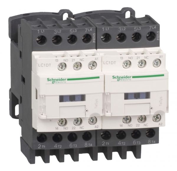 SE Contactors D Контактор реверсивный 4P (4НО), АС1 25А, НО+НЗ, 230В 50/60Гц, мех.блокировка