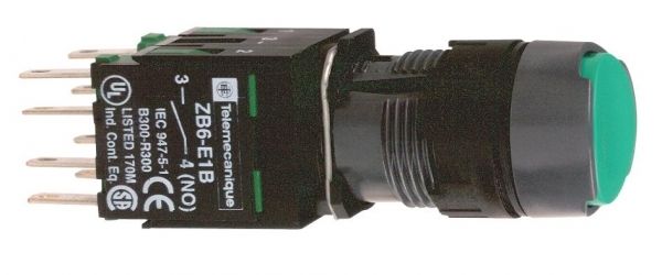 SE Кнопка 16мм, с возвратом, зеленая (XB6AA31B)