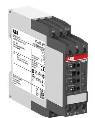 ABB Реле времени CT-MBS.22P многофункциональное, 24-240В АС, 24- 48В DC, 0,05..300ч, 2ПК, пруж.клеммы