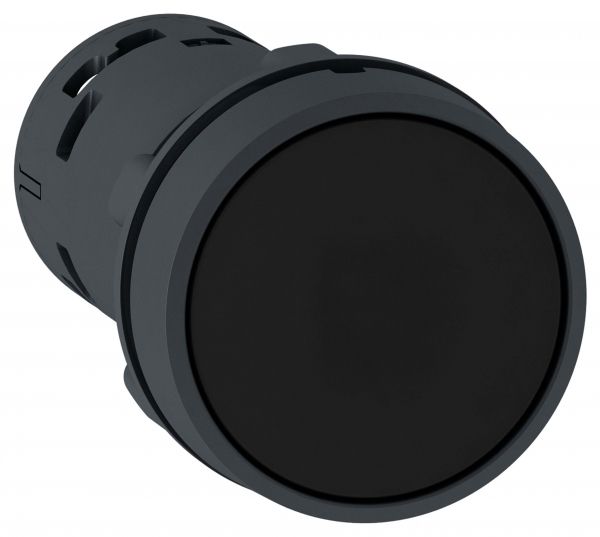 SE XB7 Кнопка 22мм черная с возвратом НО + НЗ