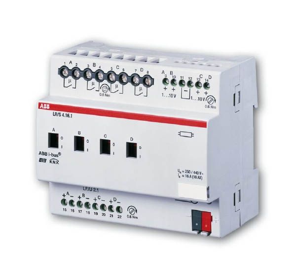ABB LR/S4.16.1 Светорегулятор ЭПРА 1-10B с контролем освещённости, 4-канальный, 16A