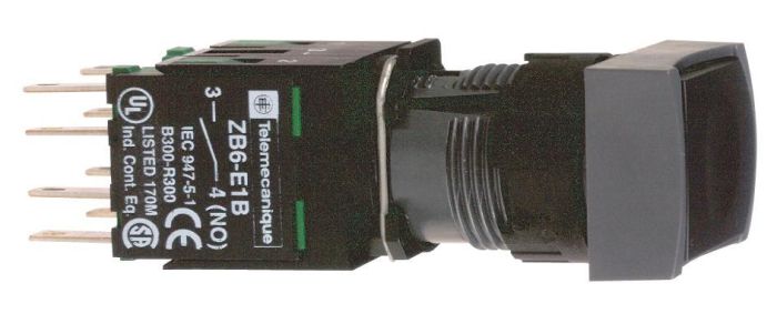 SE XB4 Кнопка с возвратом 16мм черная квадратная